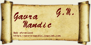 Gavra Mandić vizit kartica